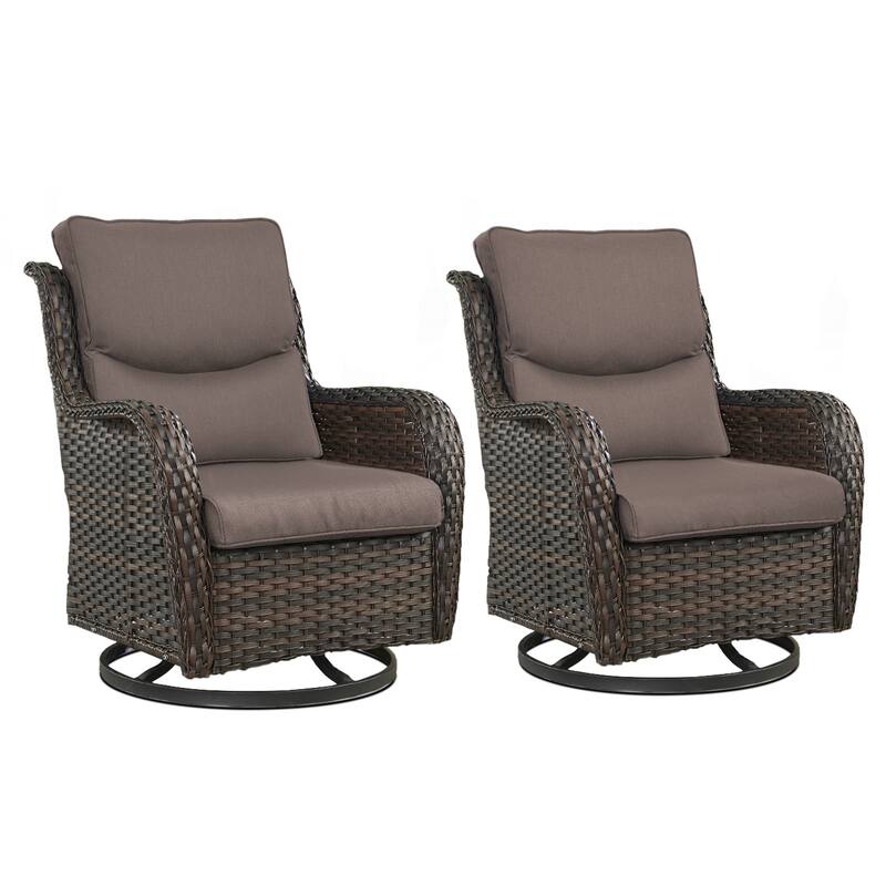 Pocassy Outdoor Swivel Chairs Patio Furniture Set