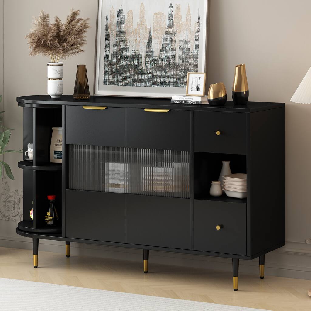 Rotating Storage Cabinet with Drawers and Doors - 15.70 x 51.10 x 31.50