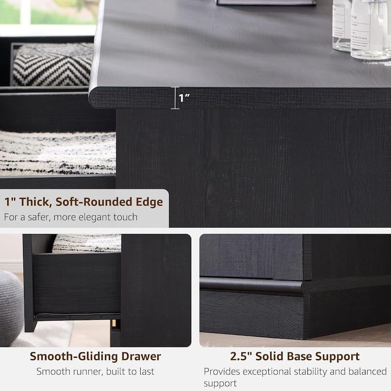 Modern Arched 9 Drawers Dresser, Wood Chest of Drawers for Living Room