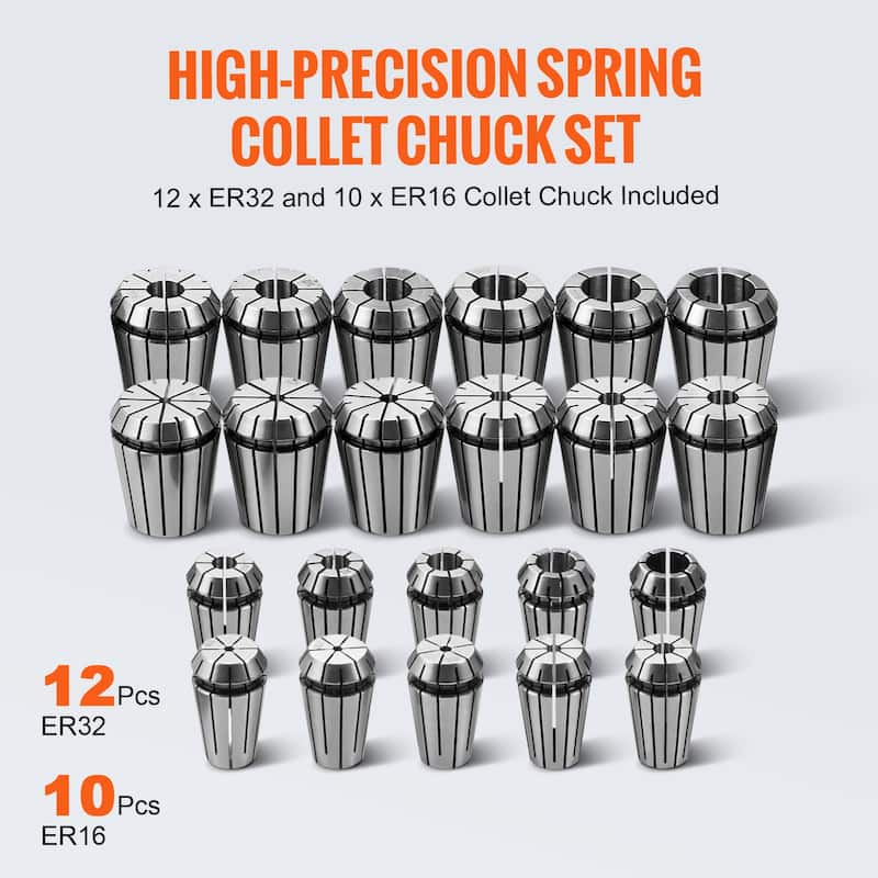 CAT40 Collet Holder ER 16/32 Collet Set, 35 PCs, SLN FMB ER16/32 APU Tool Holders Spring Steel Collet Chucks