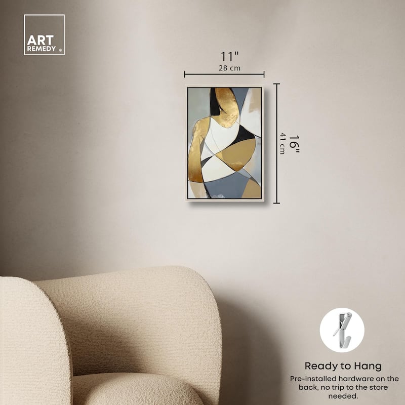 Gold Leaf Contours Canvas by Art Remedy