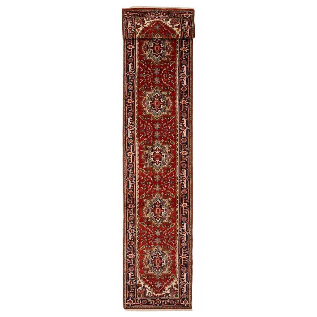 ECARPETGALLERY Hand-knotted Serapi Heritage Red Wool Rug - 2'7 x 29'8
