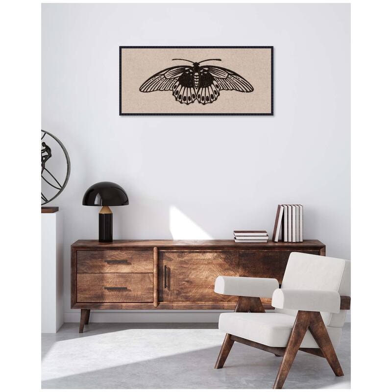 Kate and Laurel Vlinder 1901 05 04 Julie de Graag on Neutral Linen Panel by Nostalgia Prints Framed Canvas Wall Art Print