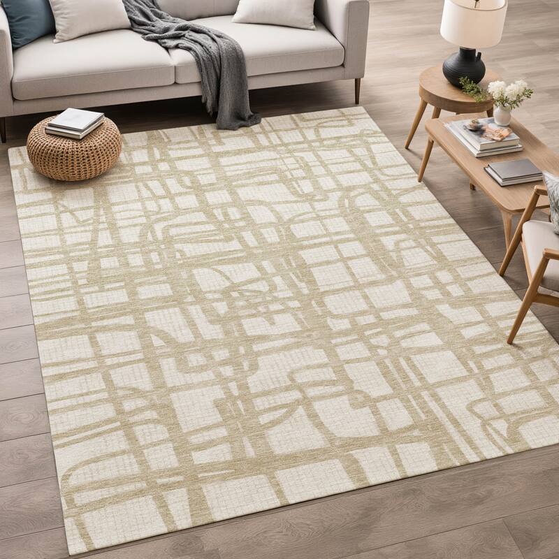 Machine Washable Indoor/ Outdoor Modern Centurion Chantille Rug