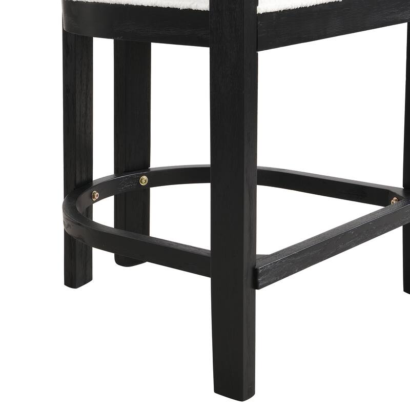Netia 5-Piece Counter-Height Bar Set with Boucle Upholstered Chairs and Metal Table Base by Christopher Knight Home