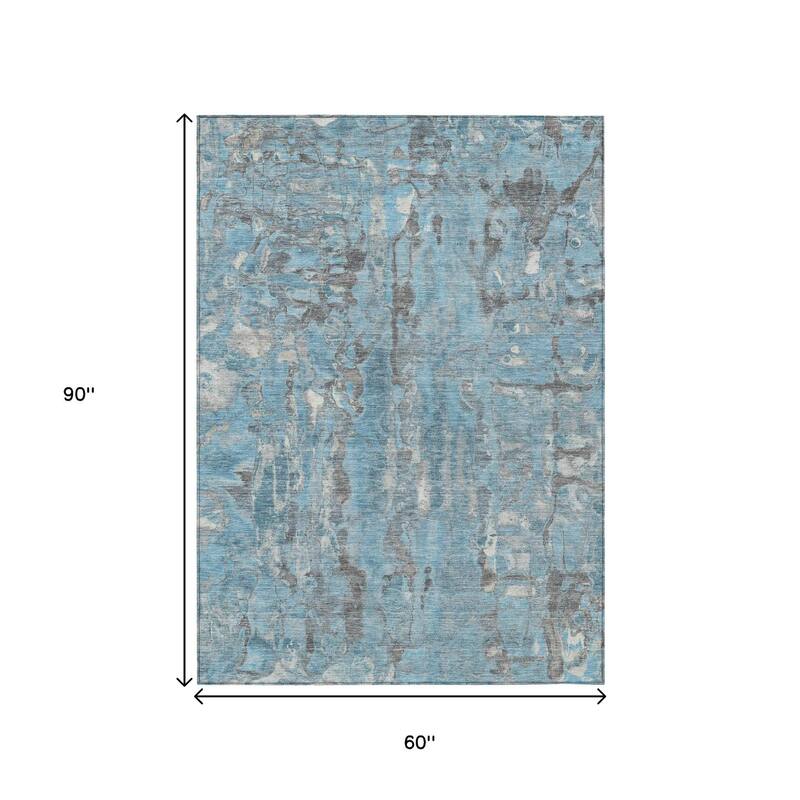 HomeRoots Abstract Transitional Rectangle Outdoor Rug
