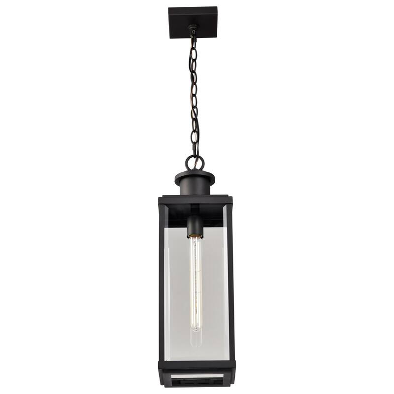 Luca Hanging Pendant Sand Black Finish Clear Beveled Glass