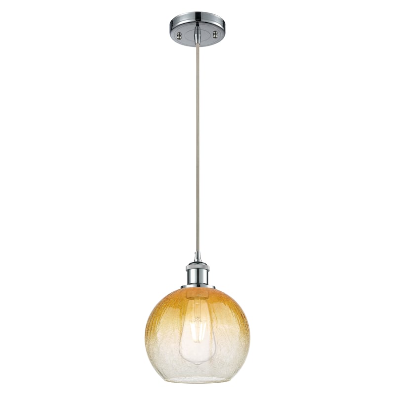 Innovations Lighting Endless Possibilities Ballston - Brookhaven Globe - 1 Light 8" Cord Hung Mini Pendant - Polished Chrome/Amber