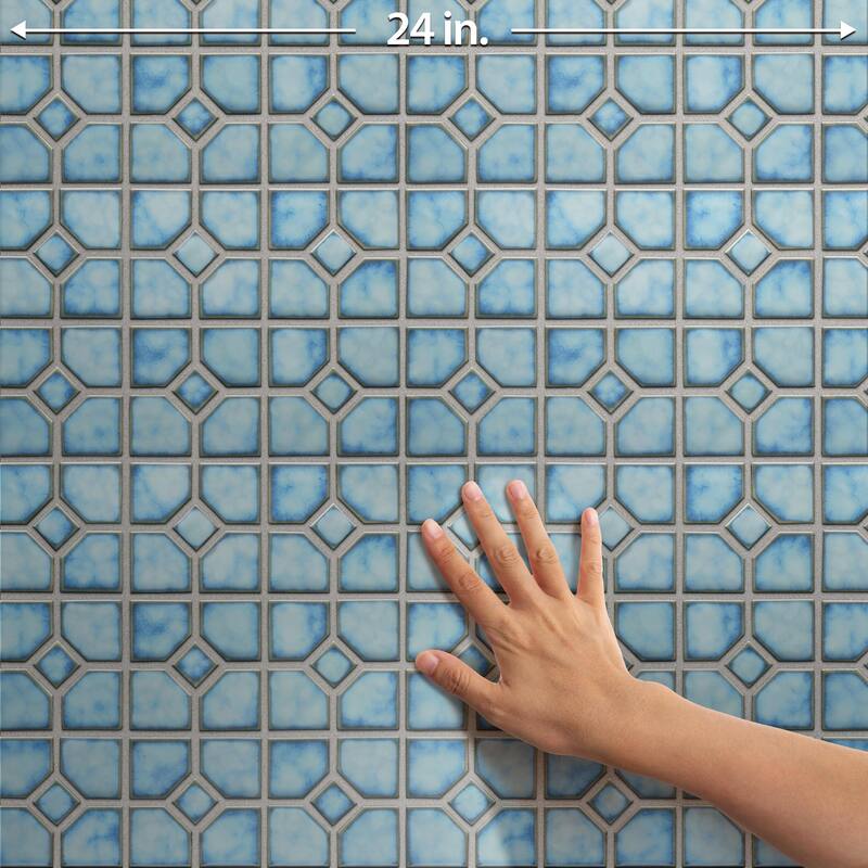 Merola Tile Hudson Oxford Marine 11-3/8" x 11-3/8" Porcelain Mosaic Floor and Wall Tile