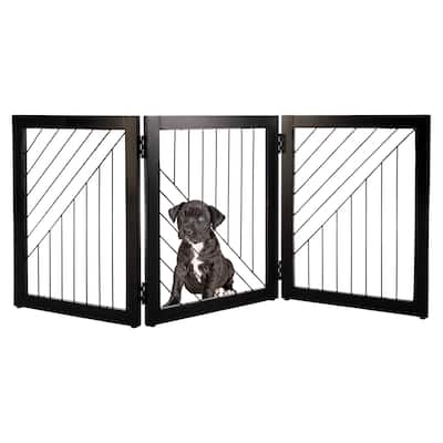 PETMAKER 3-Panel Foldable Pet Gate, Black - N/A