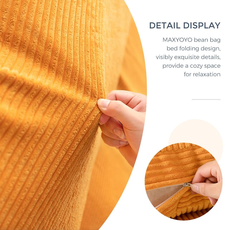 Corduroy Bean Bag Folding Sofa Bed