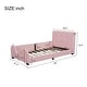 preview thumbnail 25 of 32, Twin Size Upholstered Platform Bed with Guardrail and Headboard,Modern Style Wood Bed