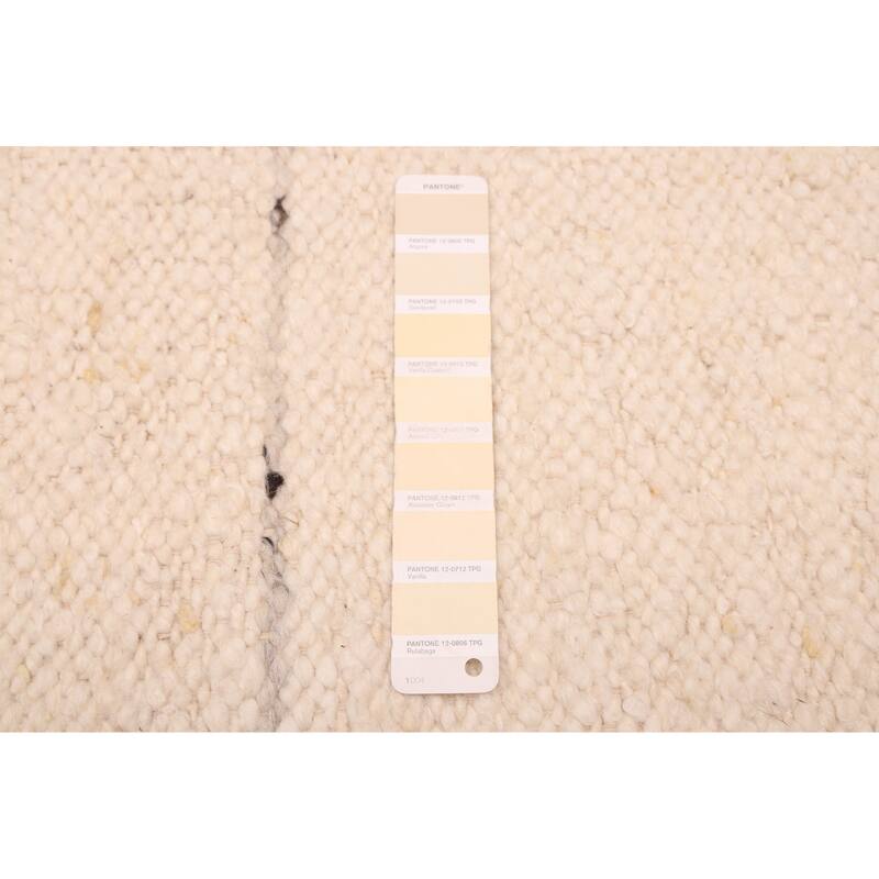 ECARPETGALLERY Hand Woven Looma Cream Wool Rug - 8'10 x 11'9