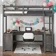 preview thumbnail 1 of 15, Contemporary Design Full Size Loft Bed with U-shaped Desk, Drawers and Multiple Storage Shelves, Study or Leisure Space, Brown Brown