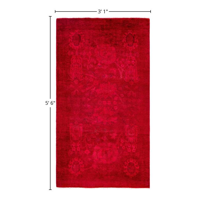 Overdyed One-of-a-Kind Hand-Knotted Area Rug - Pink - 3' 1" x 5' 6"