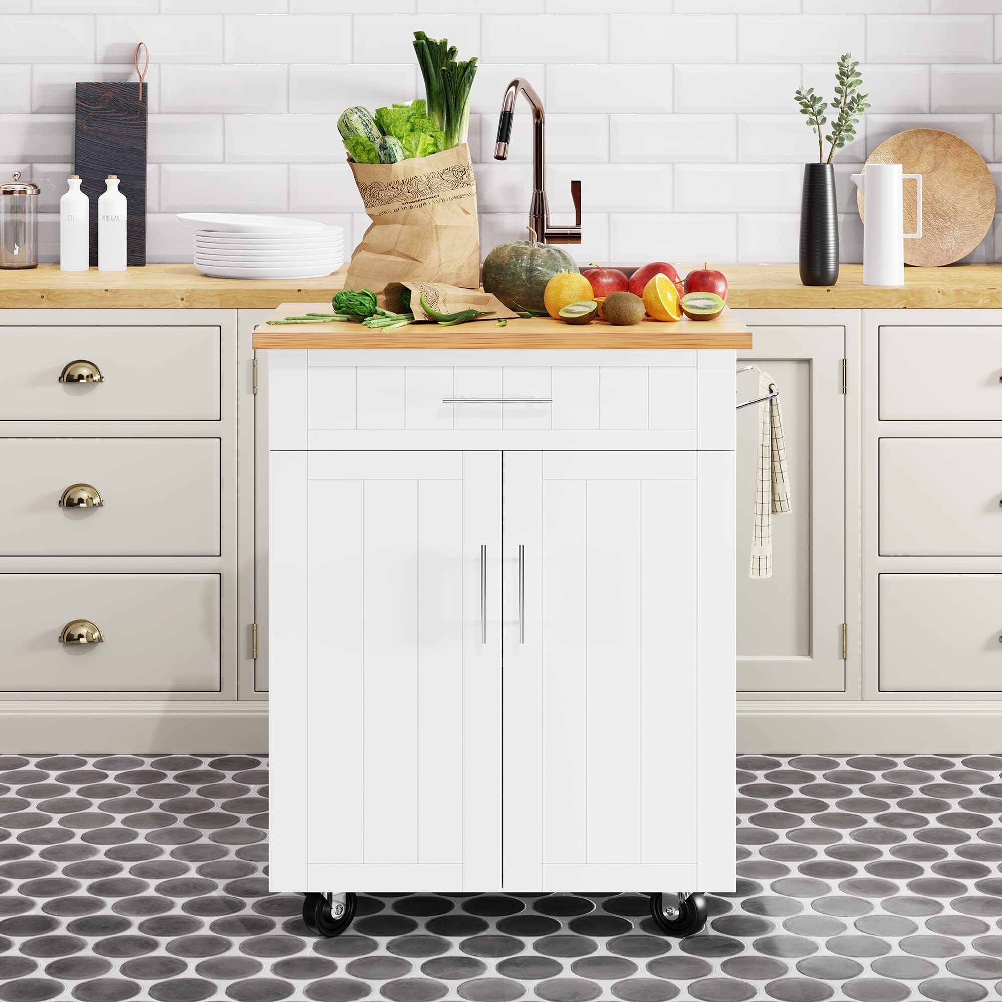 Large portable kitchen hotsell island with seating