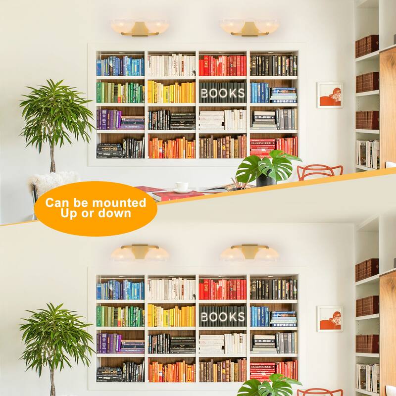 Modern Bowl-Shape Vanity Lights with Gradient White Glass Shades