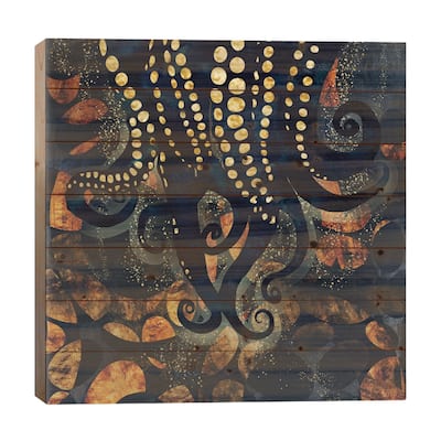 Metallic Ocean I Print On Wood by SpaceFrog Designs - Multi-Color