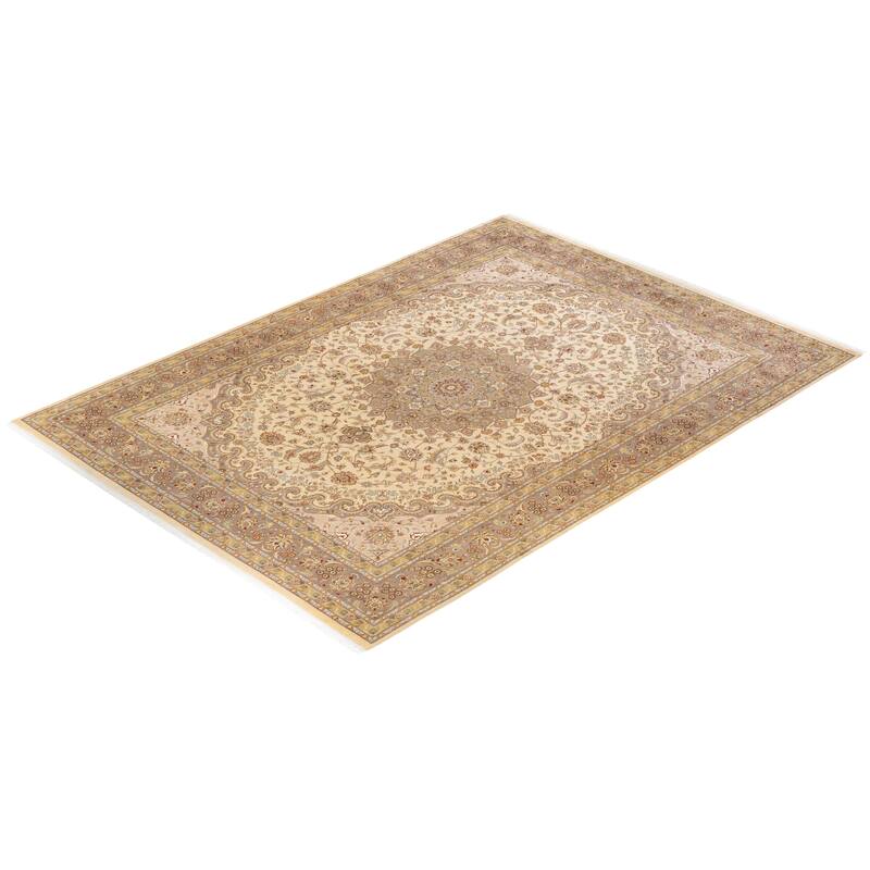 Overton Hand Knotted Wool Vintage Inspired Traditional Mogul Ivory Area Rug - 9 x 12