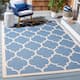 SAFAVIEH Courtyard Kathy Indoor/ Outdoor Waterproof Patio Backyard Rug - 6'7" x 9'6" - Blue/Beige