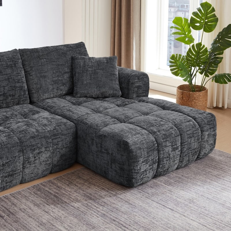 108.2" L-Shaped Chenille Luxury Oversized Sectional Sofa Free-combined Sofa, No Assembly Required