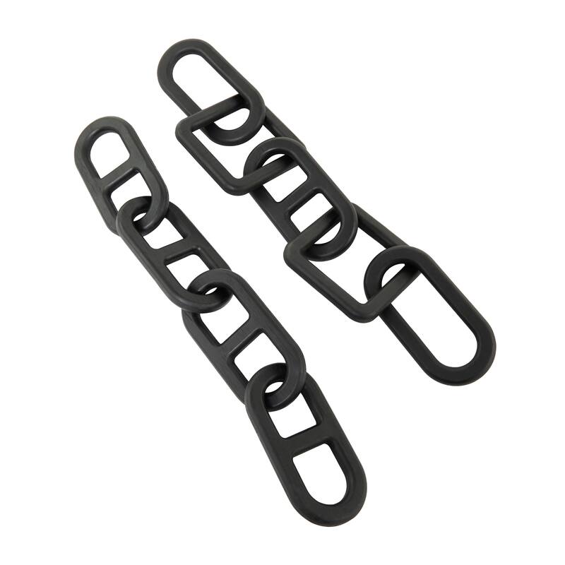 CosmoLiving by Cosmopolitan Geometric Wood Chain Sculpture (Set of 2, Set of 3) - Black, White, Brown