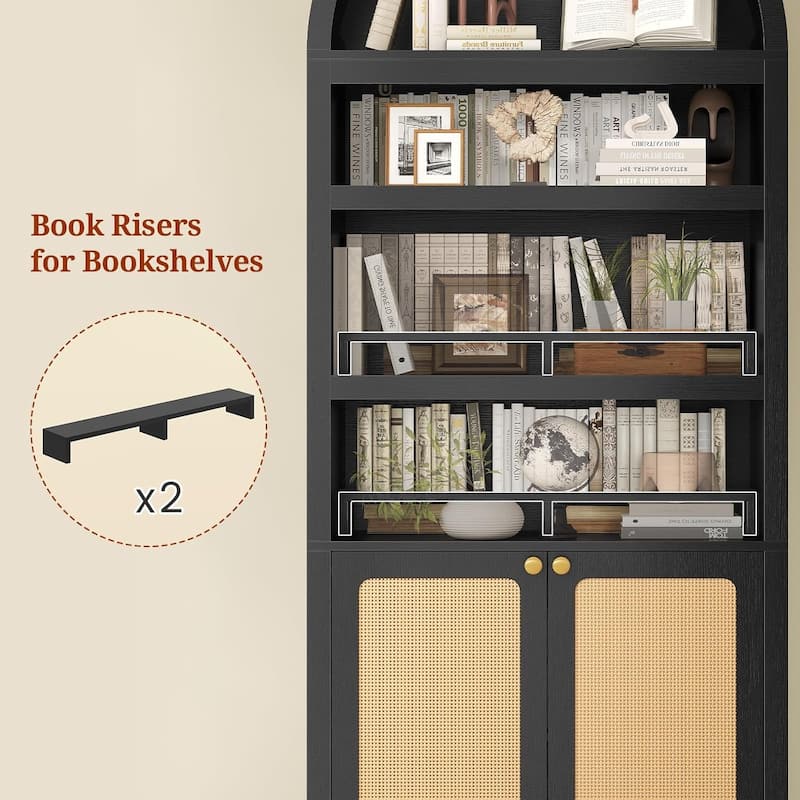 Tall Arched Cabinet Bookcase Storage Bookshelf Door Bathroom Storage Cabinet