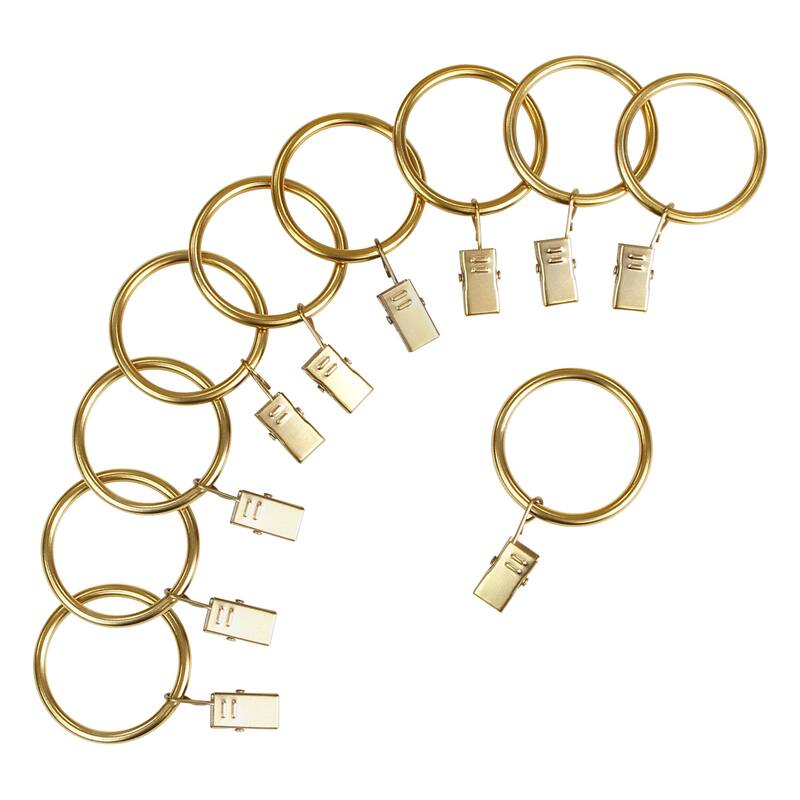 Lumi Home Furnishings 1-1/2 in. Clip Rings For 1 in. Curtain Rods(10-Pack)