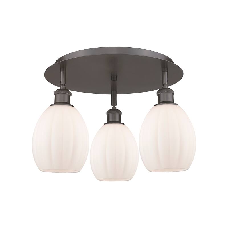 Innovations Lighting Eaton - 3 Light Flush Mount - Oil Rubbed Bronze/Matte White