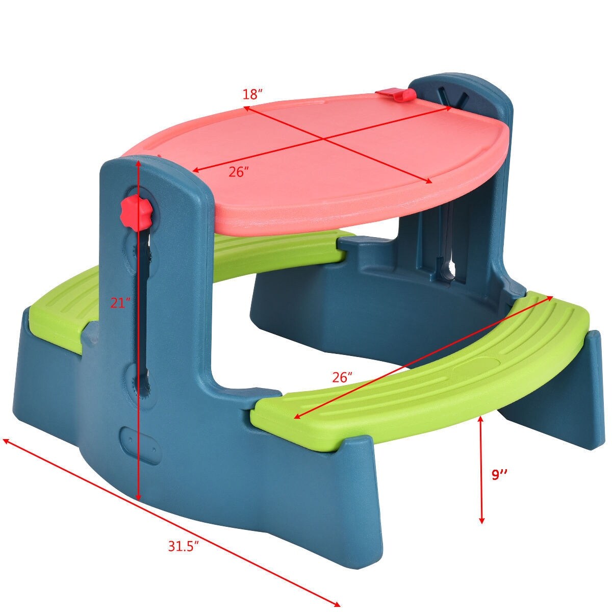 Shop Costway Plastic Children Kids Drawing Table Chair Set Height Adjustable Colorful Play As Pic On Sale Overstock 18299259