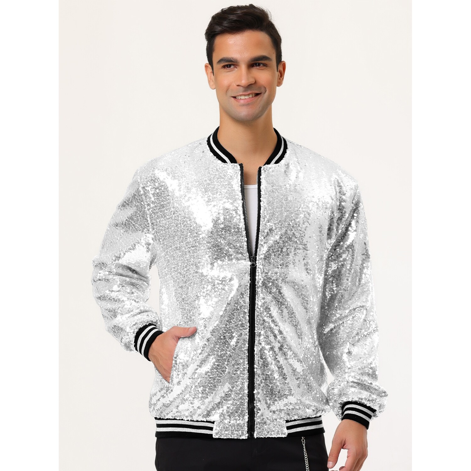 mens sequin bomber jackets
