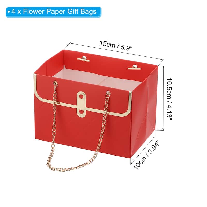 6x4x4Inch Flower Paper Gift Bag 4PCS Box Storage Florist Supplies Wrap
