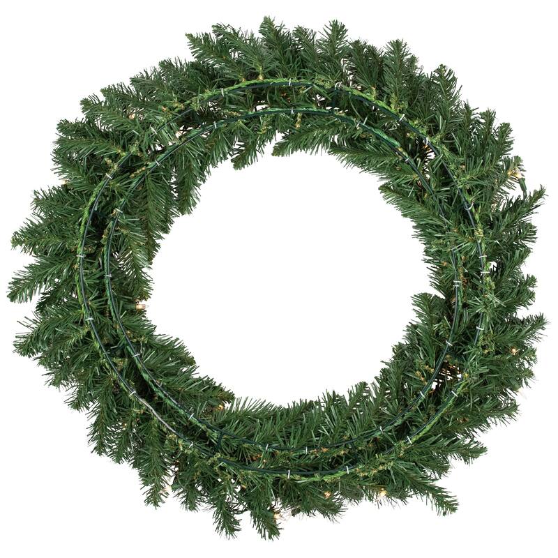 Buffalo Fir Artificial Christmas Wreath - 30-Inch, Clear Lights