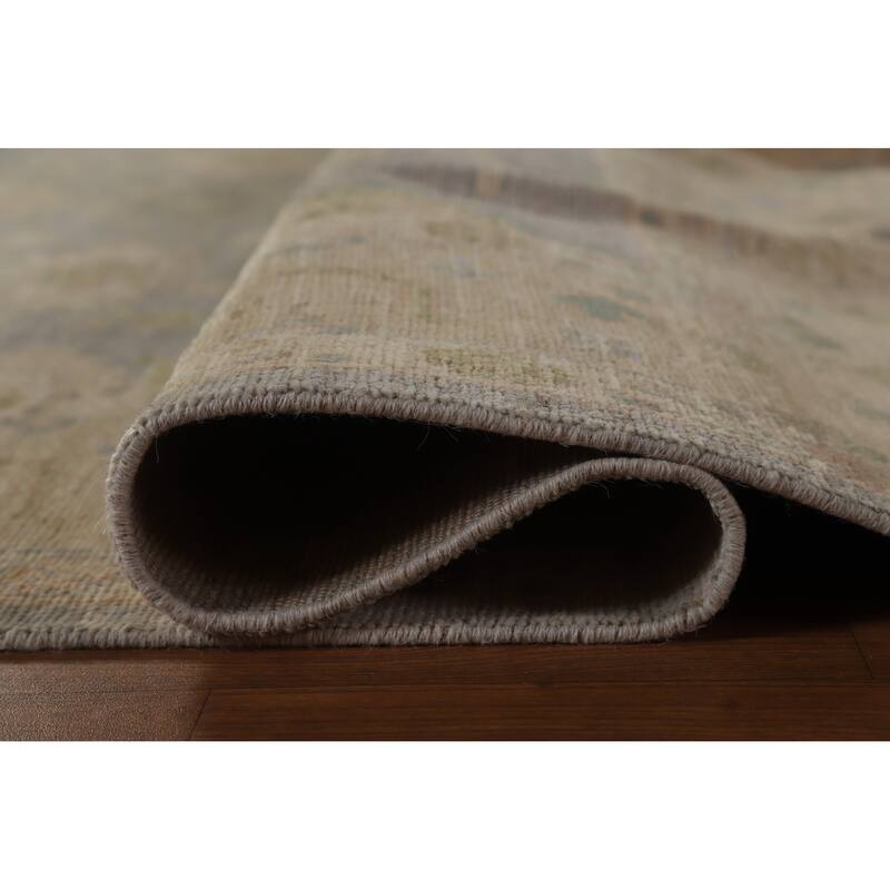 Hand Knotted Oriental 100% Wool Carpet Transitional All-Over Greys & Charcoal Oushak Area Rug - 10' 0'' X 8' 1''