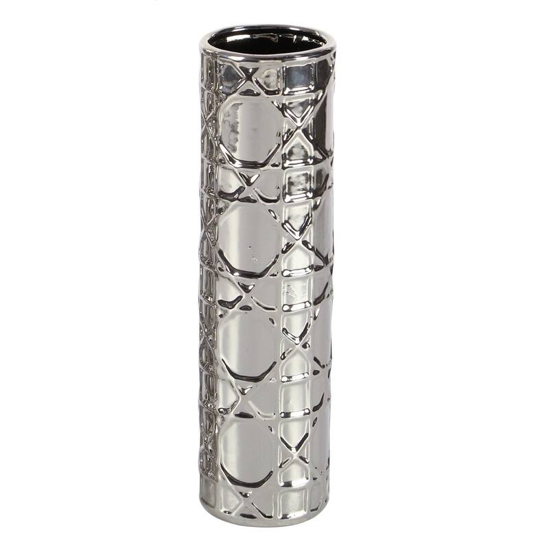 Ceramic Decorative Vase with Varying Patterns - Set of 3 Silver - Roche River Decor