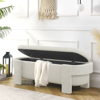 Upholstered Bench with Large Storage Space, End of Bed Storage Bench Ottoman for The Living Room, Entryway