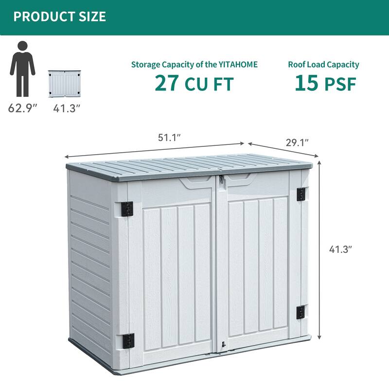 4.25 ft. W x 2.4 ft. D Resin Storage Shed