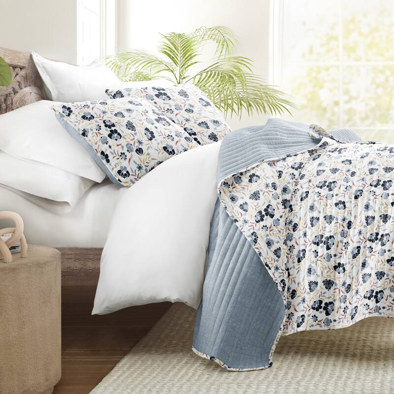Becky Cameron All Season 3 Piece Floral Reversible Quilt Set