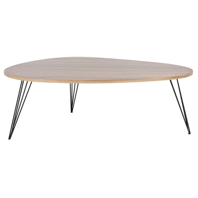 SAFAVIEH Louann Oak Finish/ Black Coffee Table - 44" x 31.5" x 15.6" - 44Wx32Dx16H - Oak