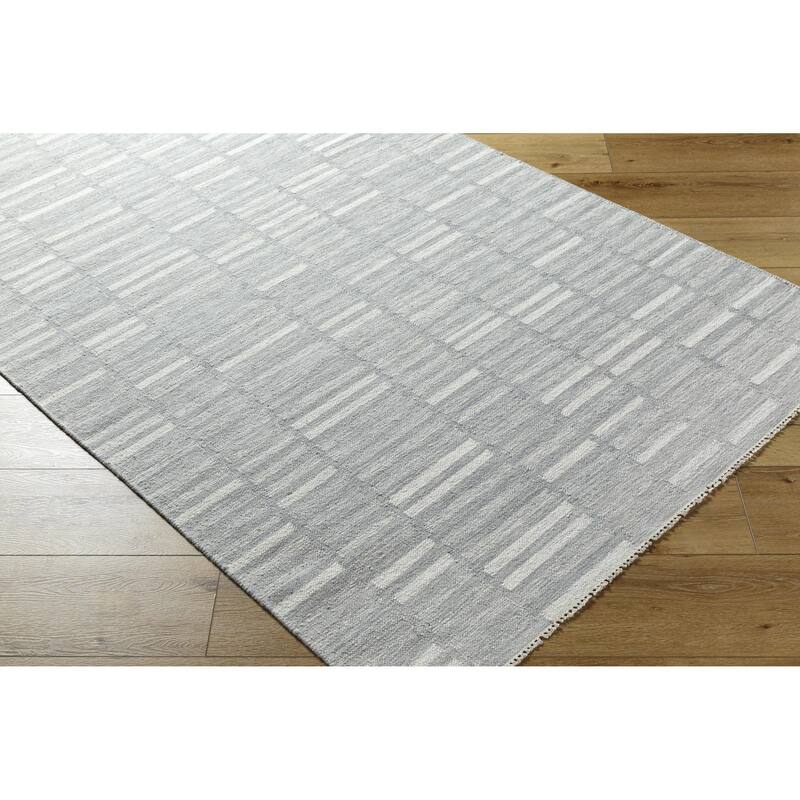 Madilyn Mid-Century Modern Stripe Fringed Area Rug