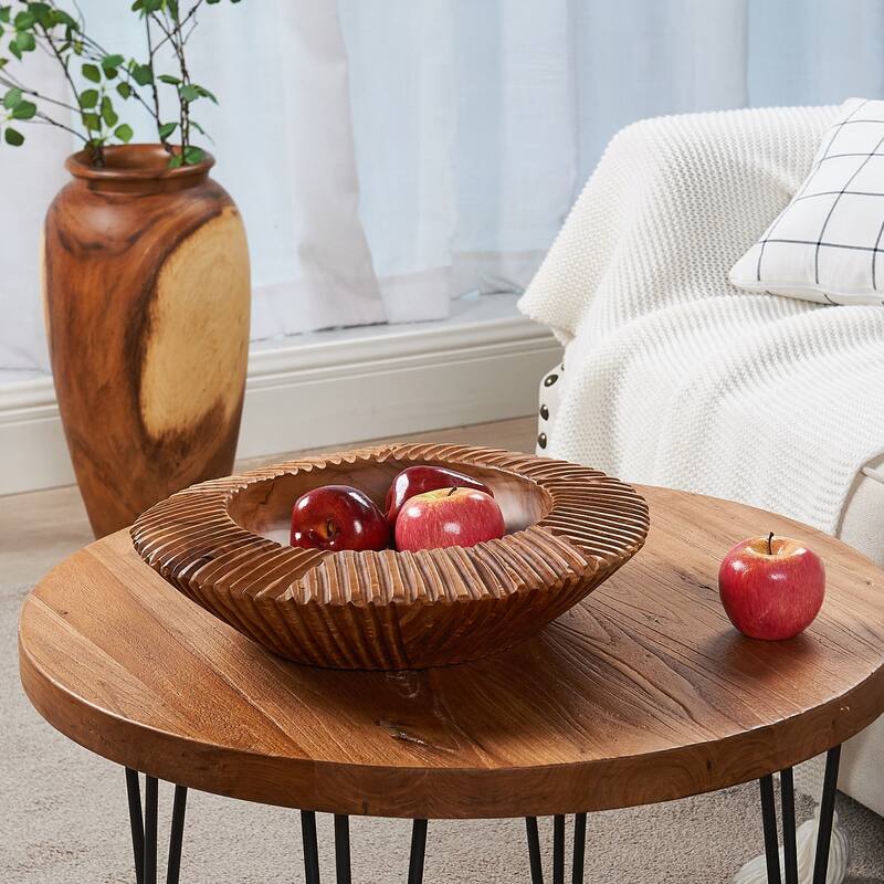 Home Soft Things Royal Round Bowl Big wooden bowl Fruit Storage