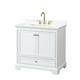 Option White / Giotto Quartz Top / Brushed Gold Hardware