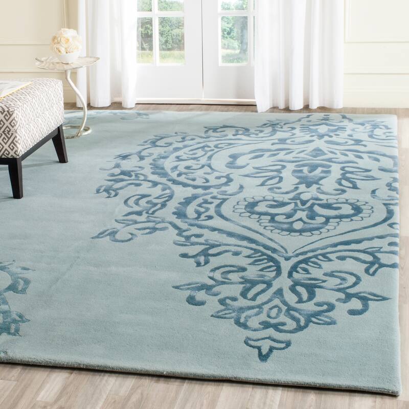 SAFAVIEH Emmalee Handmade Titie Wool Bohemian Area Rug - 5' x 8' - Ivory/Blue