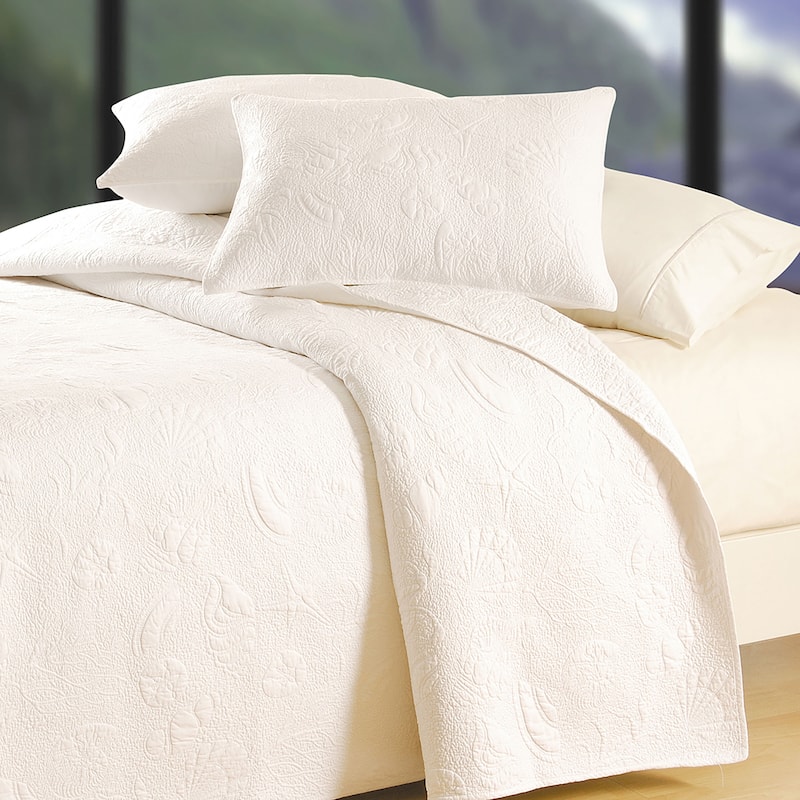 White Shell Matelasse Quilt or Sham Separates