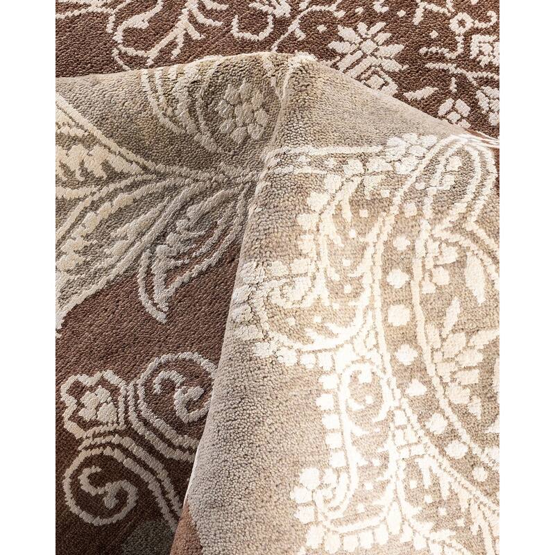 Ikat One-of-a-Kind Hand-Knotted Area Rug - Brown, 8' 2" x 10' 4" - 8' 2" x 10' 4"