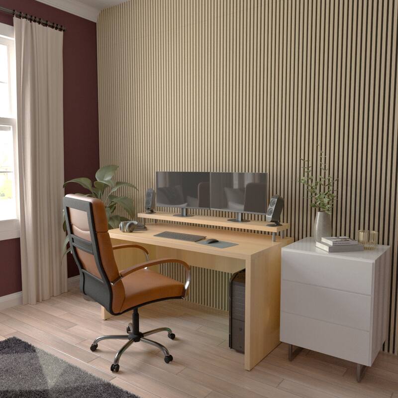 AcoustixPro Noise Cancelling Traditional Small Slat Wall Panel (2 Pack)