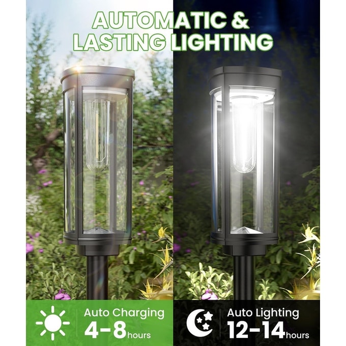 8 Pack Solar Powered Garden Lights - Overstock - 42809308