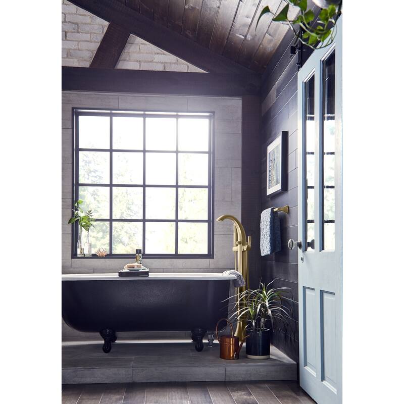 Moen Voss Floor Mounted Tub Filler with Riser and Built-In Diverter -