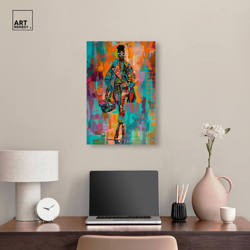 Bold Patchwork Style Canvas by Art Remedy, Gallery Wrapped
