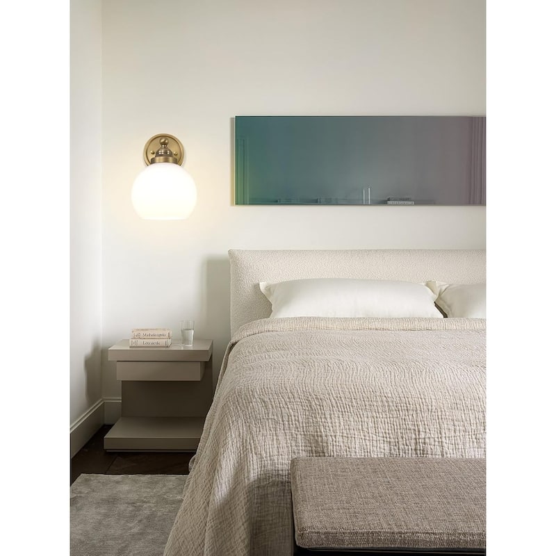 Modern mounted light antique brass vanity light glass, metal wall light